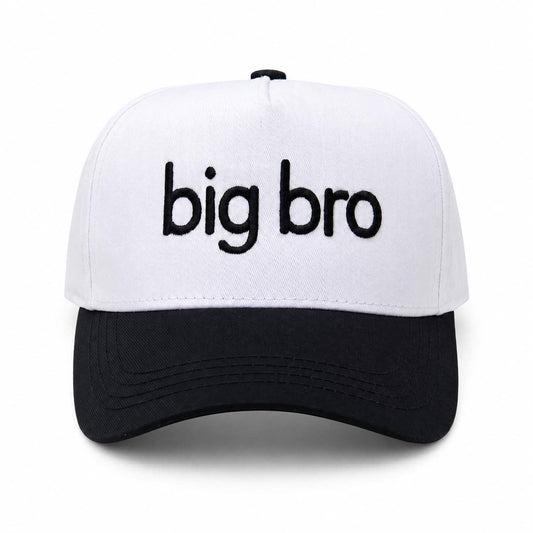 Kid/Baby 2-Tone Cap: Big Bro - Black/White