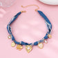 Distressed Denim Heart Floral Charm Necklace | 80N92861