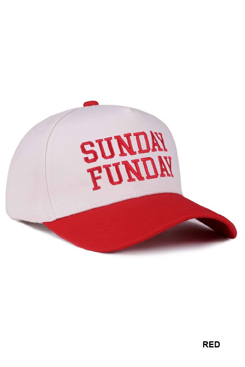 Sunday Funday Two Tone Canvas Cotton Cap  Zenana Consgt.