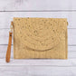 Straw Woven Gold Accents Clutch Bag