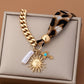 SCARF CHARM BRACELET- SUNBLAST CROSS PEARL CHARM | 80B1560
