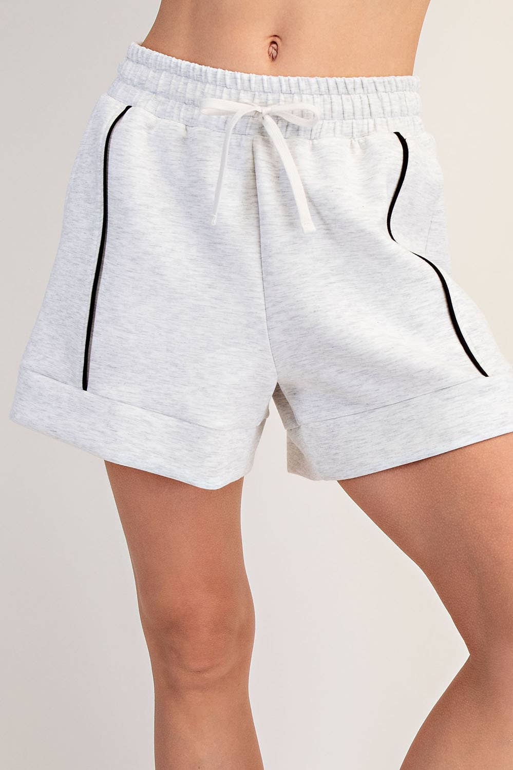 MODAL SCUBA FLAT PIPING A-LINE SHORTS