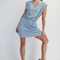 D021237-Sleeveless Mineral Washed Cotton Mini Dress