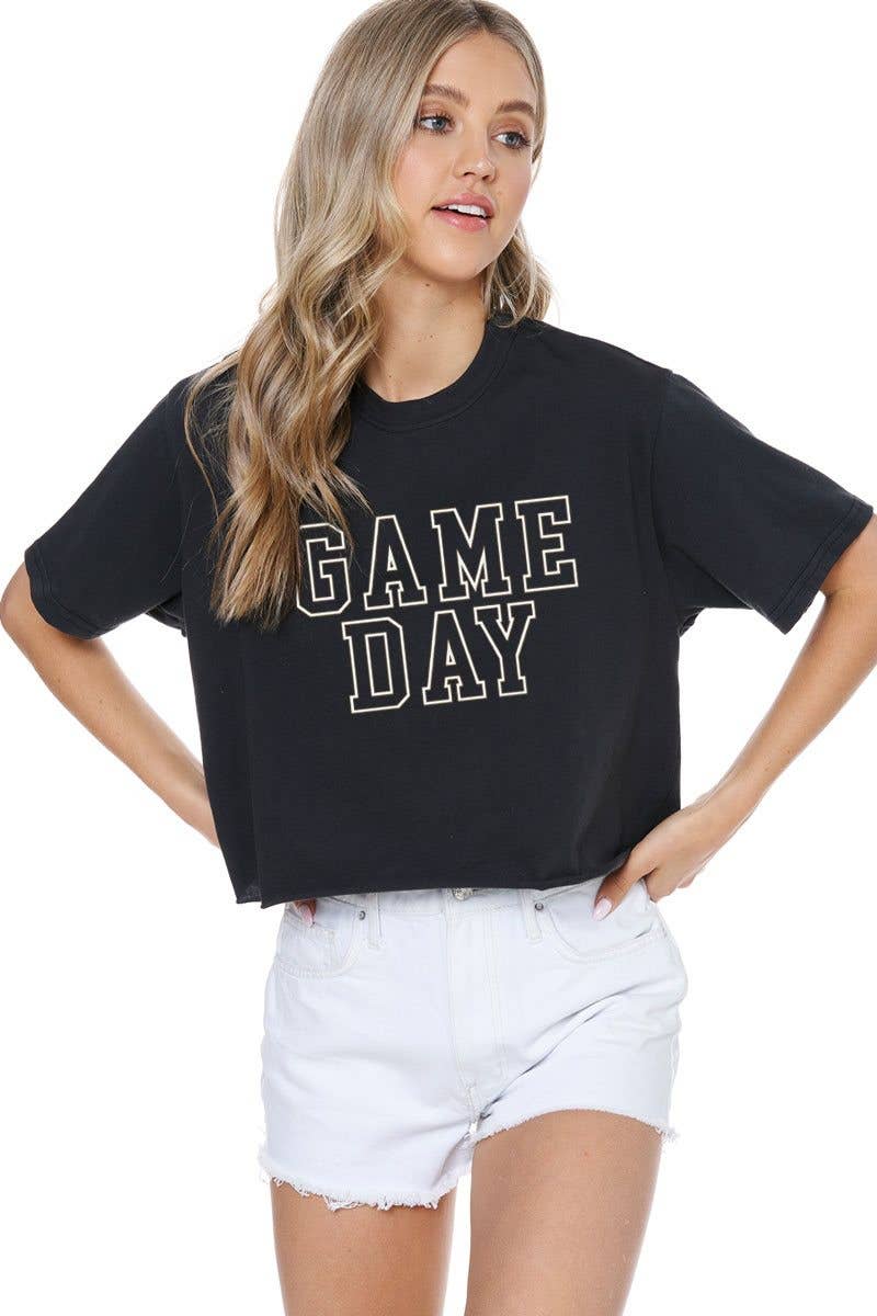 PUFF' Game Day Graphic S/S Faux Cropped Tee