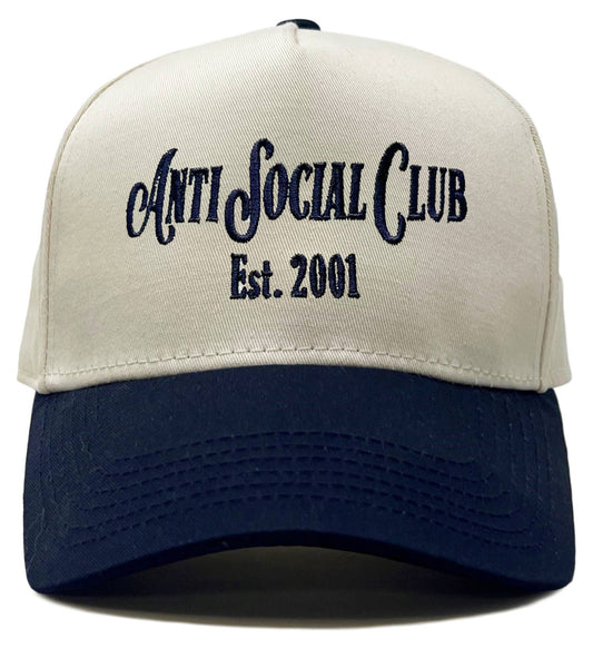 Two Tone Cap - Anti Social Club (Navy/Beige)
