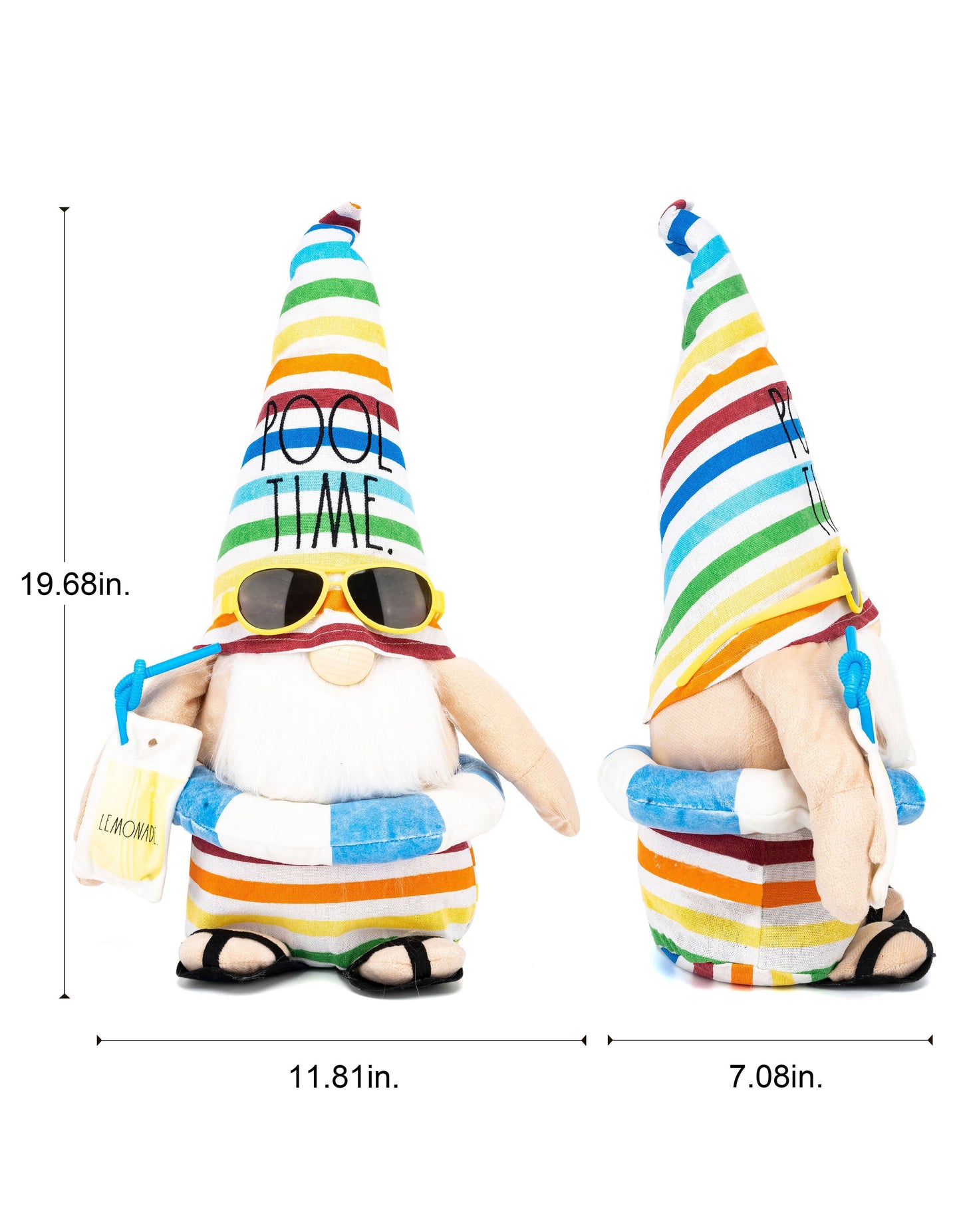 Rae Dunn “Pool Time” Colorful Summer Pool Gnome with Float