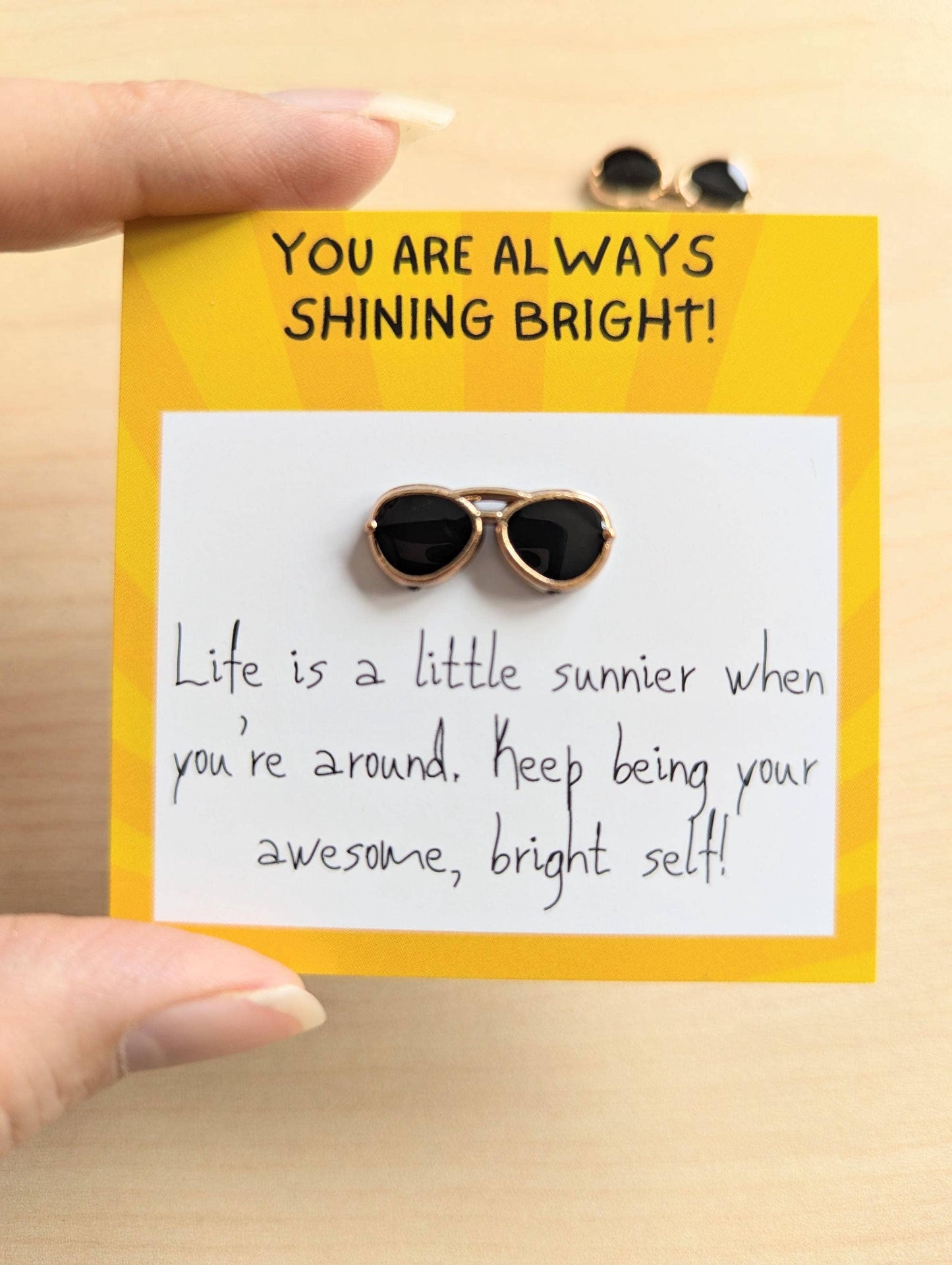 Mini Card with Sunglasses Figurine - Encouragement Gift