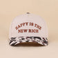 Happy Is The New Rich Two Tone Snapback Hat Zenana Consgt.