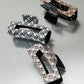 LARGE PLAID HAIR CLAW CLIPS | 40H532