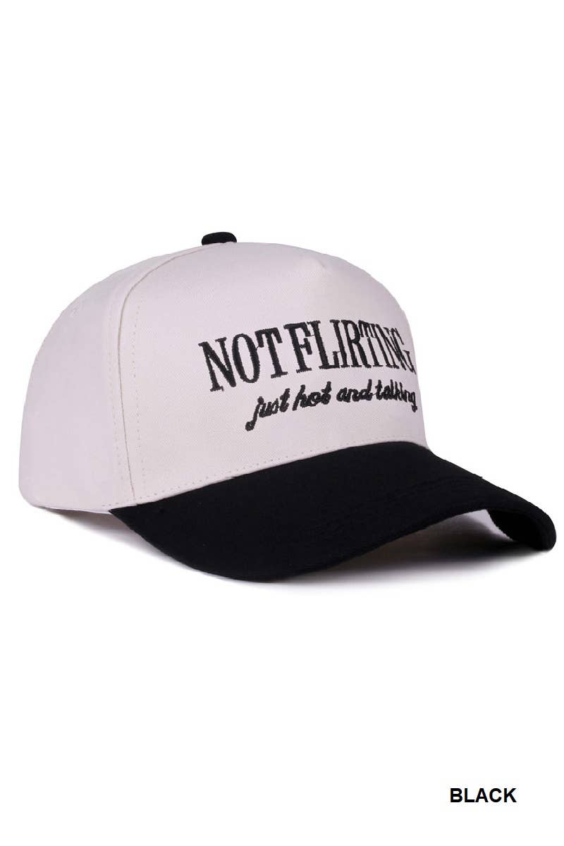 0731 Not Flirting Two Tone Canvas Cotton Cap SI-28474 Zenana Consgt.