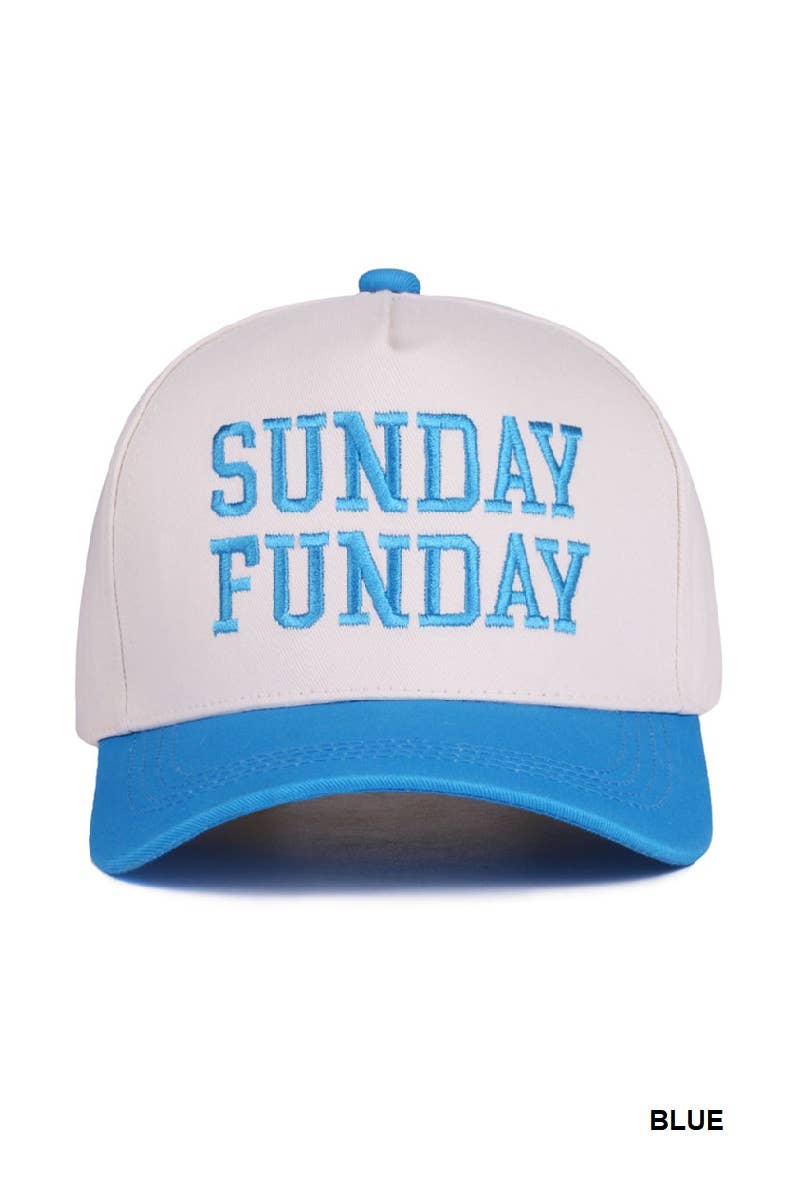 Sunday Funday Two Tone Canvas Cotton Cap  Zenana Consgt.