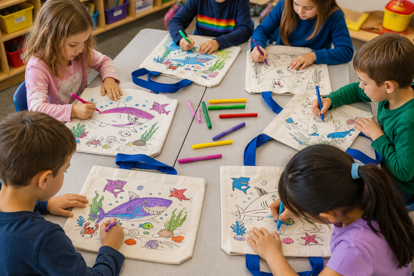 Kids Color Your Own Tote Bag Craft Kit – 5 Designs