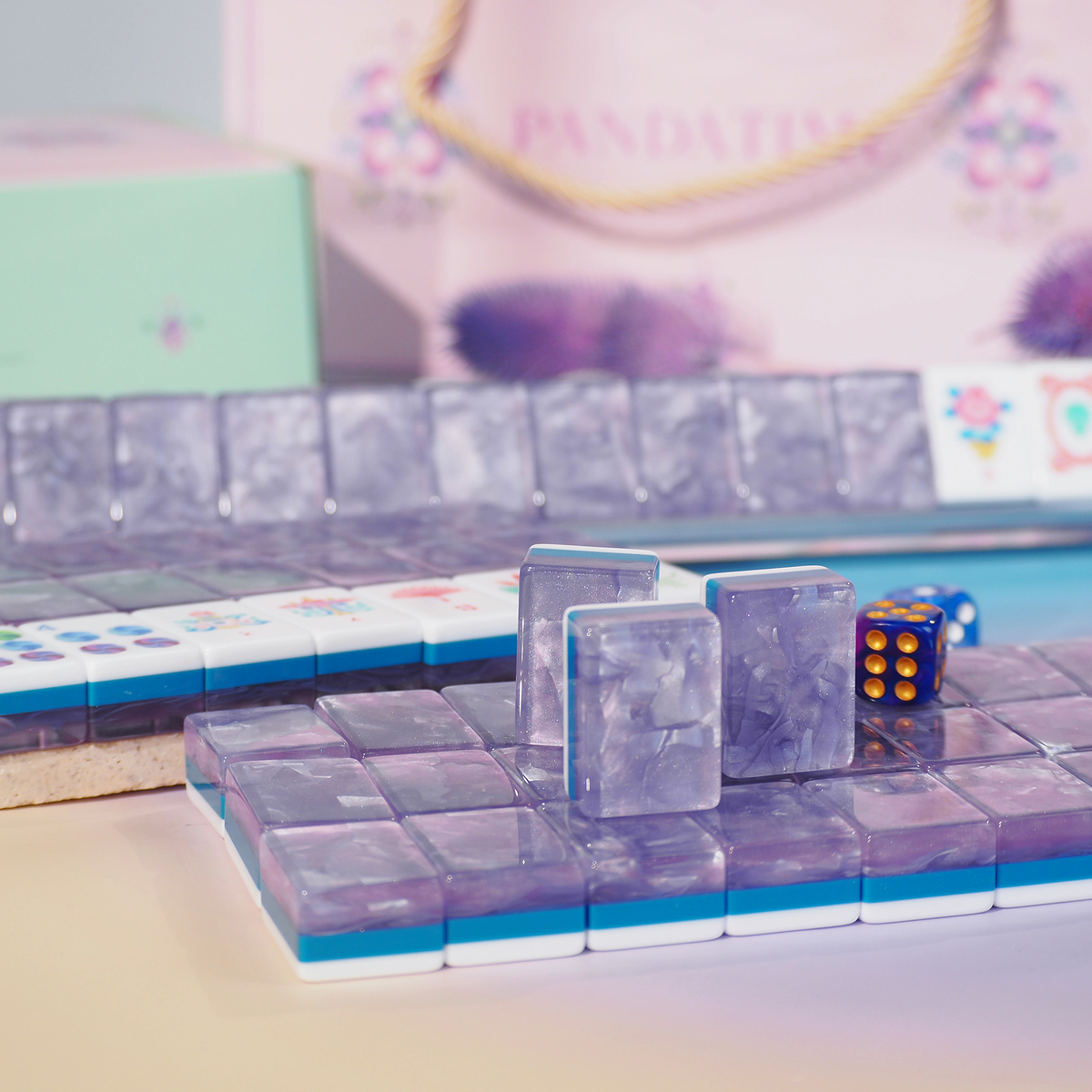 Jade Bloom Mahjong Set - Lavender Cloud 01-02