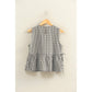Gingham Sleeveless Peplum Top With Side Ties