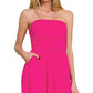0429 Double Layered Strapless Tube Top Romper w/ Pockets SI-27473
