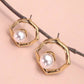 IRRGULAR SQUARE PEARL STUD EARRINGS | 31E24884
