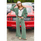 Low Rise Striped Waffle Knit Pants