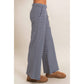Low Rise Striped Waffle Knit Pants