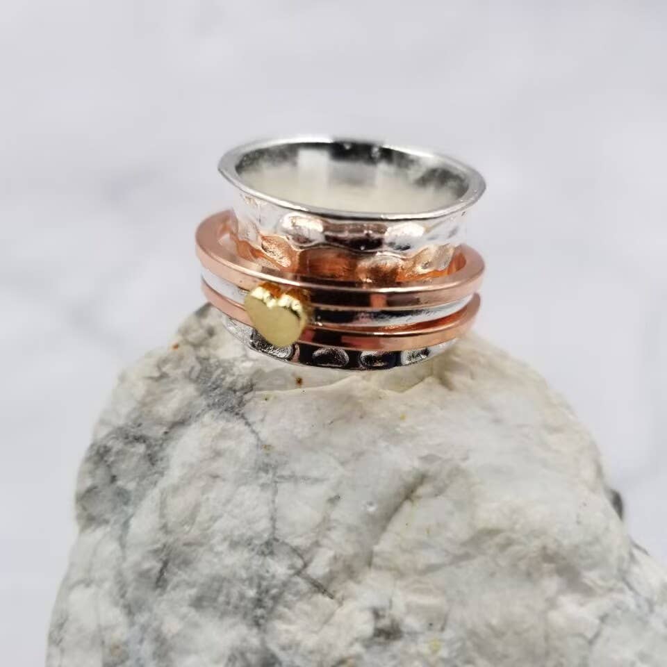 Gold Heart Spinner Ring