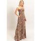 Leopard Print Strapless Jumpsuit