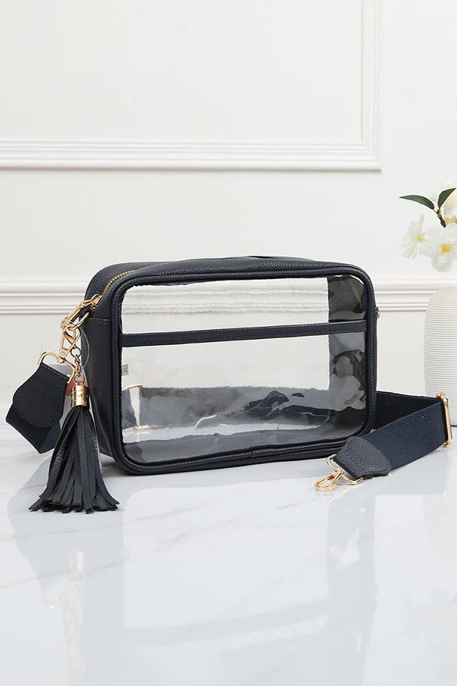 Clear PU crossbody camera bag from Sip and Shop Arizona boutique
