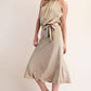 Halter Neck Sleeveless Midi Dress