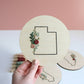 Floral State Embroidery Kit – Decorative Wall Art DIY Craft