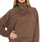 Scuba Half Zip Pullover With Kangaroo Pocket Zenana