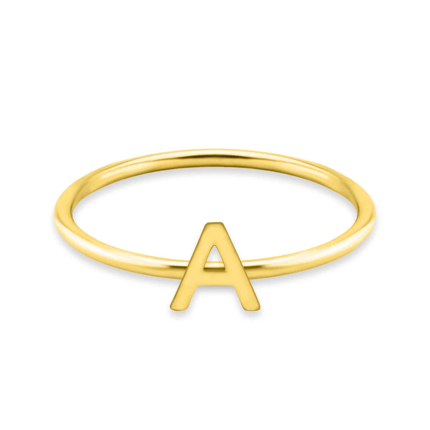 18k Gold Initial Letter Stacking Rings