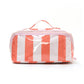 CHECKER STRIPED  OPEN FLAT COSMETIC MAKEUP POUCH | 40P610