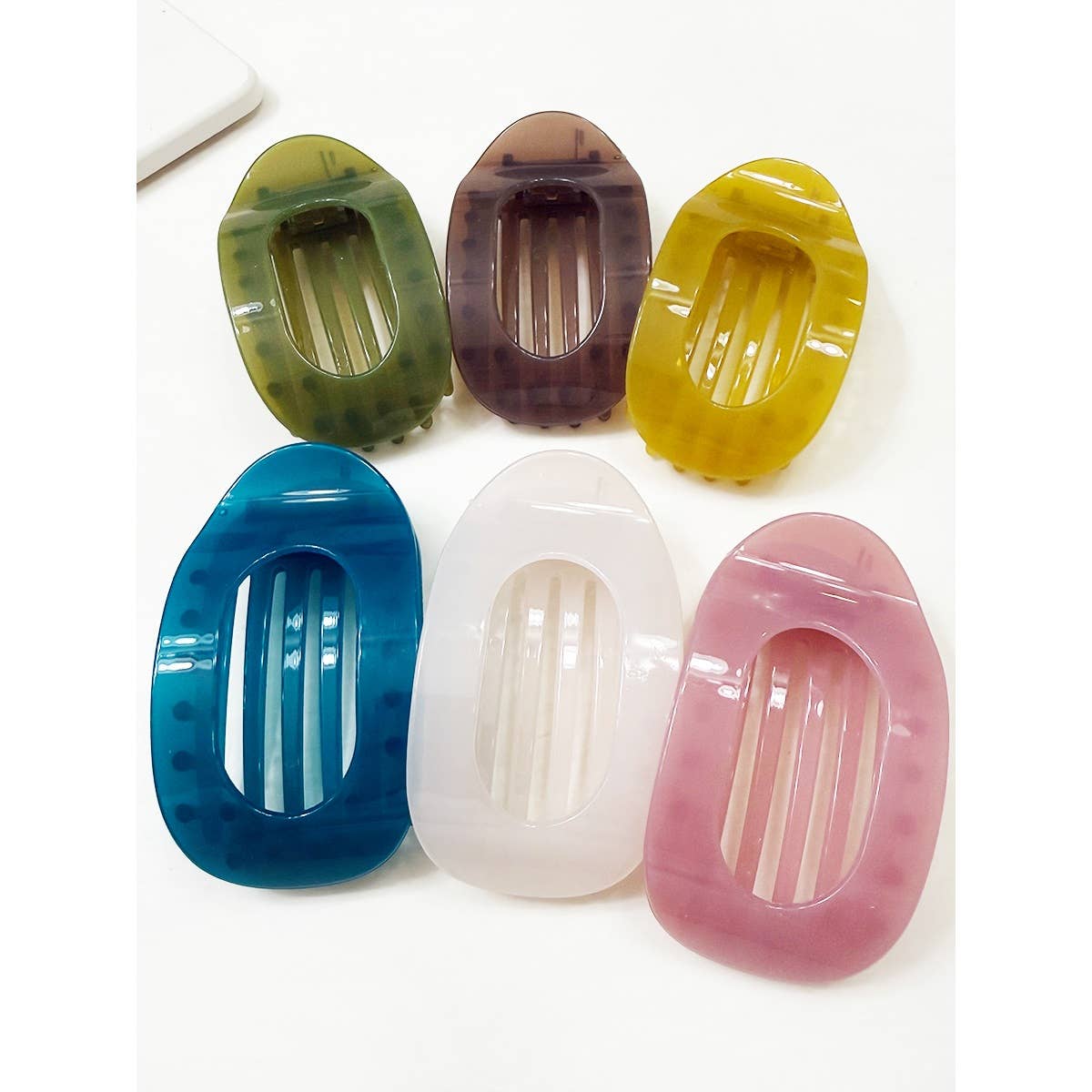Jelly Colors of Oval Flat Hair Claw