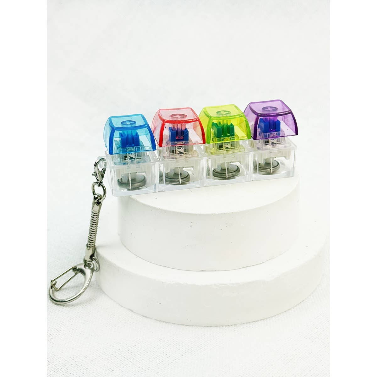 Light Up Clear Keyboard Keychain Fidget Toy