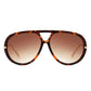 Retro Double Bridge Bold Fashion Aviator Sunglasses