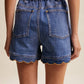 Scallop Button-Side Stretch Denim Shorts LP0277