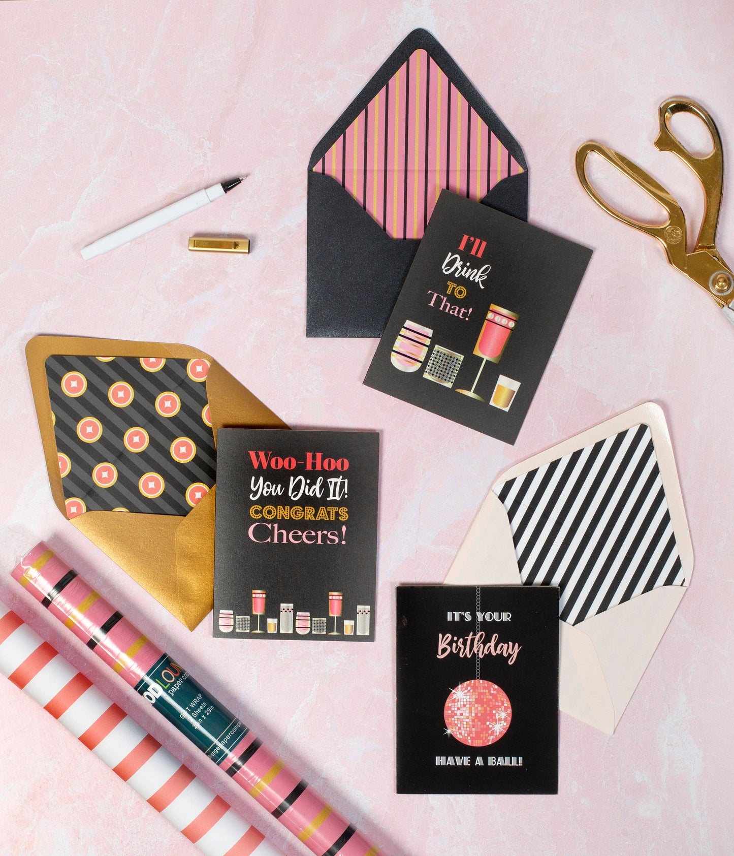 Disco Ball Pink Have a Ball Birthday Card