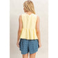 Lace Trim Tie Front Top