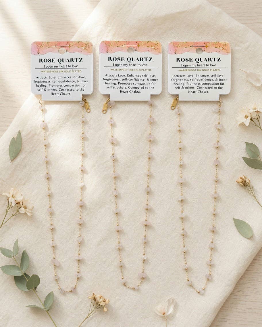 Dainty Crystal Chip Necklace 18K Gold Plated, Waterproof