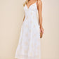 Eyelet Embroidered Spaghetti Strap Midi Dress