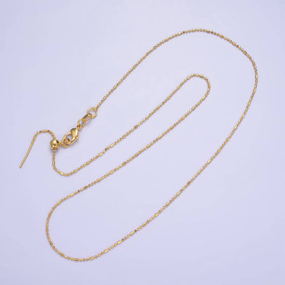 14K Gold Filled 1mm Bead Tube Chain 18 Inch Slider Necklace