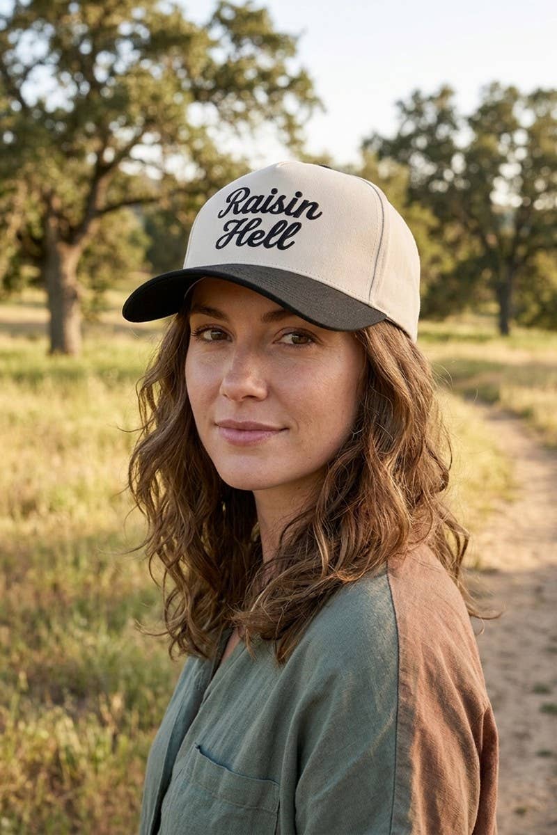Raisin Hell Two Tone Snapback Hat Zenana Consgt.