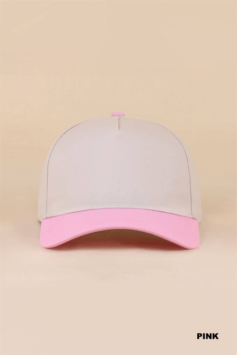 Plain Two Tone Canvas Cotton Snapback Hat