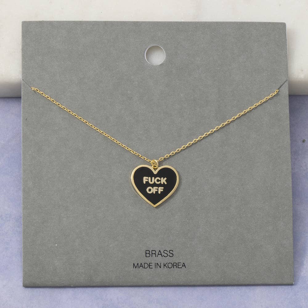 Enamel Heart Statement Pendant Necklace