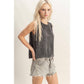 Mineral Wash Button Back Sleeveless Top
