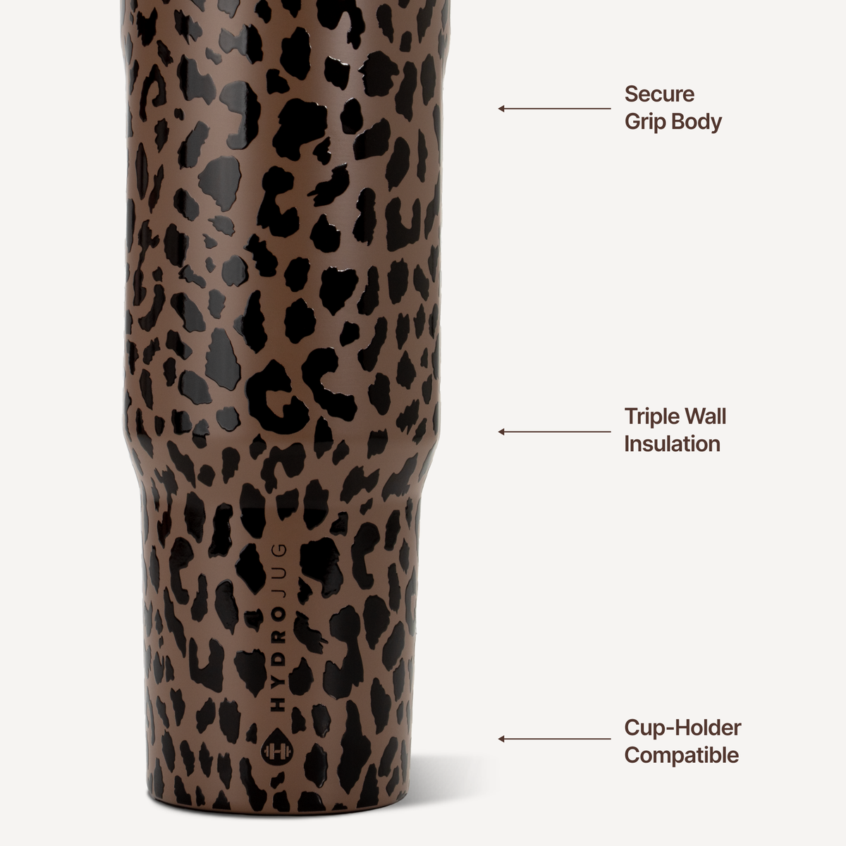 Brown Leopard HydroJug 40 oz Sport Water Bottle