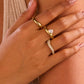 18K STAINLESS STEEL TARNISH FREE RHINESTONE RING SET| 40R141