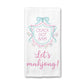 Mahjong Kitchen Towel Mah jongg Tile Game Decor Hostess Gift