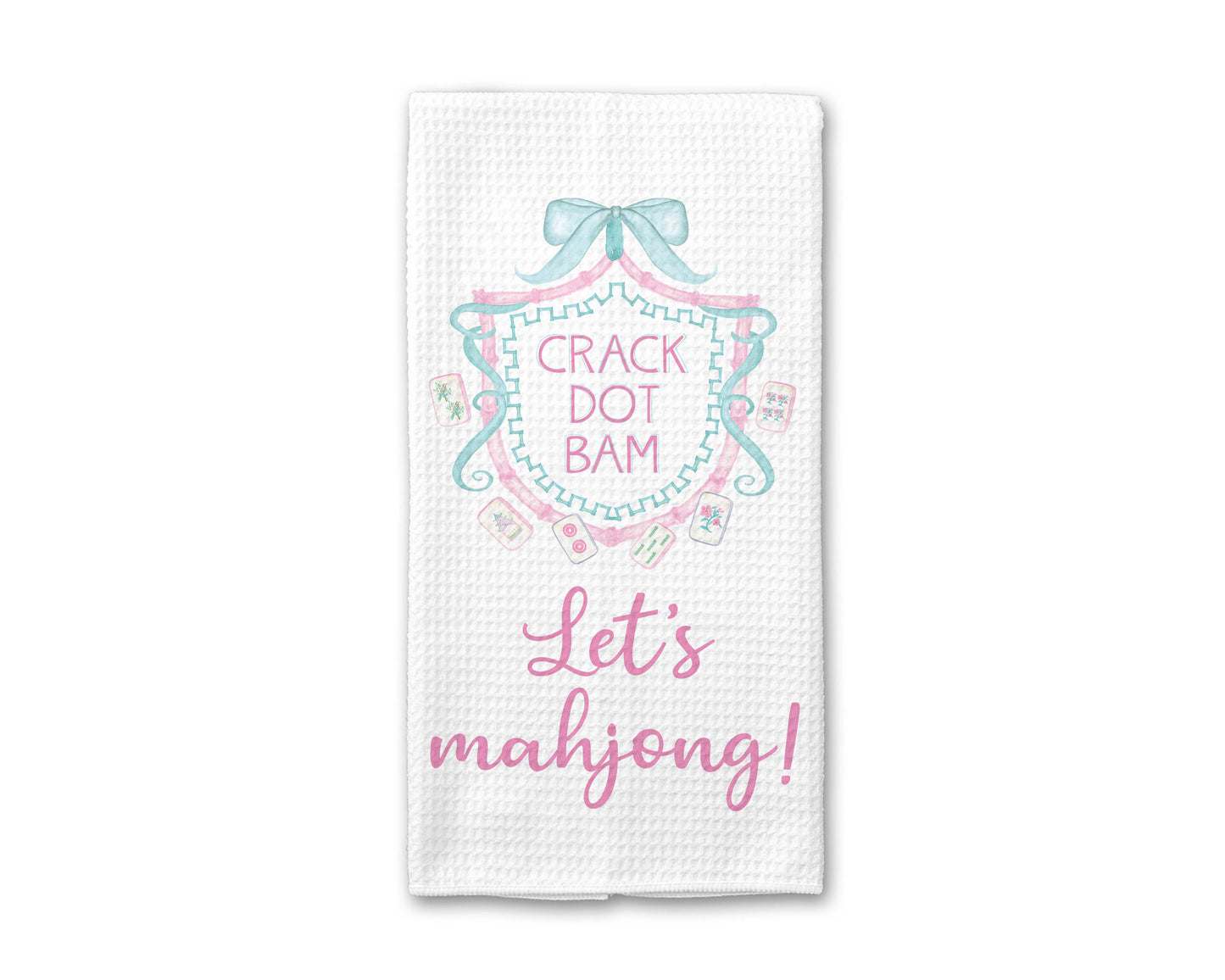 Mahjong Kitchen Towel Mah jongg Tile Game Decor Hostess Gift