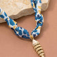 Metallic Pendant Knotted Bandana Necklace