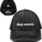 Criss Cross Ponycap - Boy Mom - Black