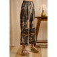 CAMO PATTERN CURVED SIDE SEAM PANTS WITH DRAWSTRING